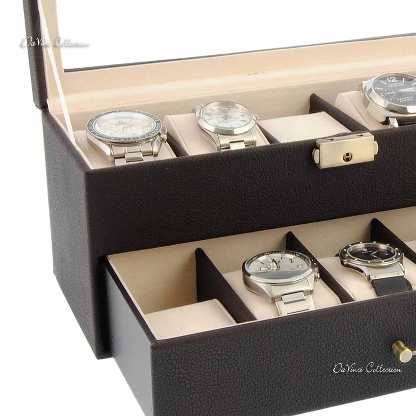 Scatola porta orologi con chiave 10 cuscinetti